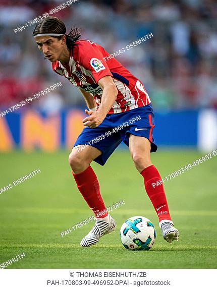 Madrid's Filipe Luis in action during the game against SSC Napoli during the AUDI Cup 2017 in the Allianz Arena in Munich, Germany, 1 August 2017