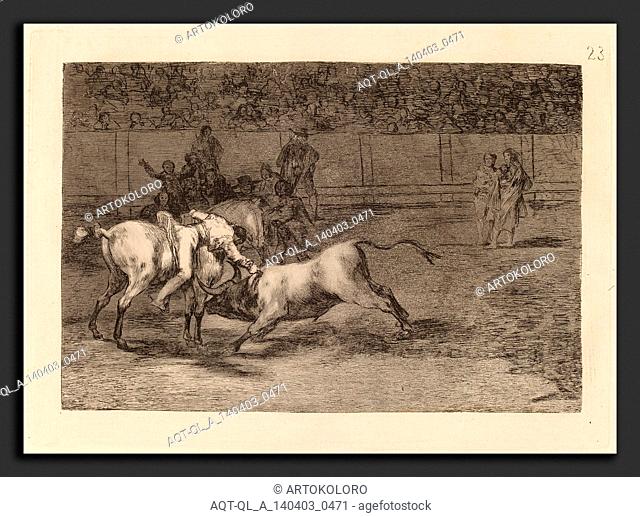 Francisco de Goya, Mariano Ceballos, alias el Indio, mata el toro desde su caballo (Mariano Ceballos, Alias the Indian, Kills the Bull from His Horse), Spanish