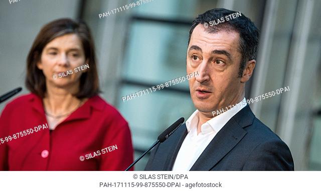 Cem Ozdemir, federal chairman of Alliance 90/The Greens, and Katrin Goring-Eckardt, head of the same's Bundestag fraction