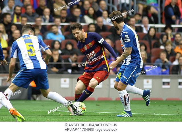 2016 La Liga FC Barcelona v RCD Espanyol May 8th. 08.05.2016. Nou Camp, Barcelona, Spain. La Liga. FC Barcelona versus RCD Espanyol