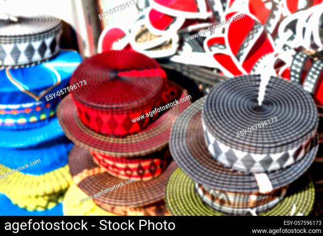 blur in south africa close up of the colored hat like  texture background