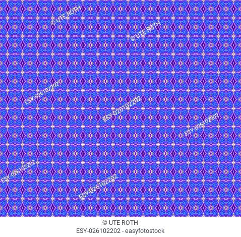 Abstract geometric background, seamless diamond pattern in blue and purple shades with gray and pink elements, ornate and extensive