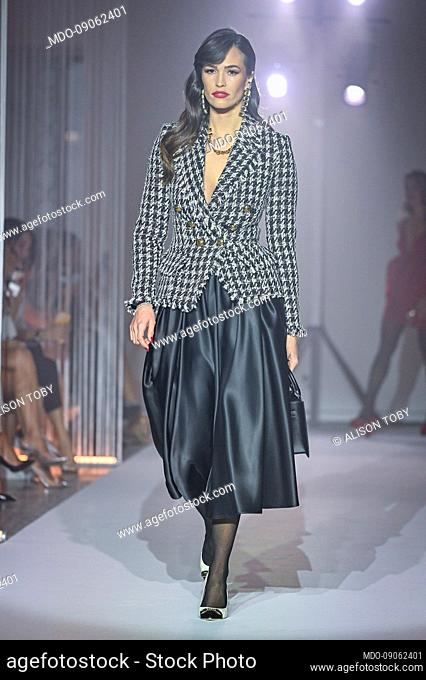 Alison Toby during Elisabetta Franchi fashion show on the fourth day of Milan Fashion Week Women's Fall Winter 2022 Collection