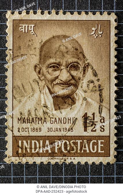 Mahatma gandhi, postage stamps, india, asia