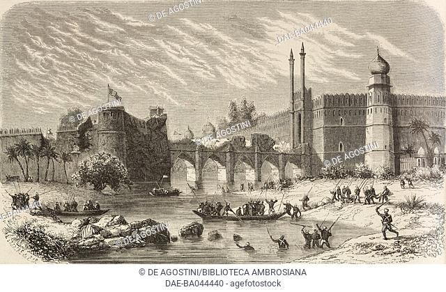 Fort of Salimgarh, Delhi, India, Indian uprisings of 1857, illustration from L'Illustration, Journal Universel, No 768, Volume XXIX, November 14, 1857