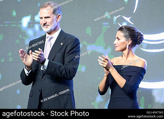 King Felipe VI of Spain, Queen Letizia of Spain attends 35th edition of the 'Macael Awards' at Multifunctional Building on November 11, 2022 in Macael, Spain
