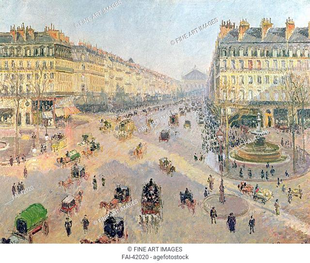 Avenue de l'Opéra by Pissarro, Camille (1830-1903)/Oil on canvas/Impressionism/1898/France/Musée des Beaux-Arts, Reims/Landscape/Painting/Avenue de l'Opéra von...