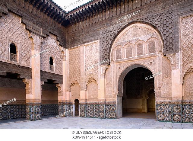africa, morocco, marrakech, madrasa of ali ben youssef