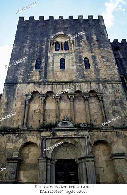 Exterior view of the transept of the Old cathedral (Se Velha), Coimbra, Centro. Portugal, 12th century