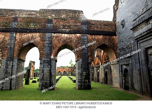 India, West Bengal, Pandua: Adina Mosque or Jami Masjid (1364 AD), inner court