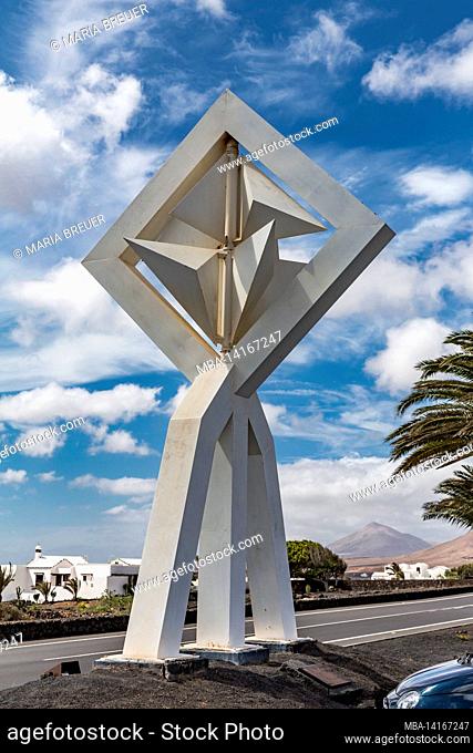 wind chimes in front of the fundacion cesar manrique, sculpture by césar manrique, spanish artist from lanzarote, 1919-1992, lanzarote, canaries, canary islands