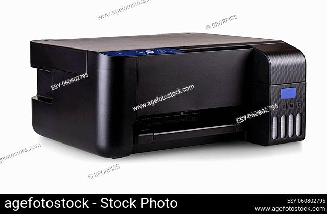 The New modern multifunction printer isolated on white background
