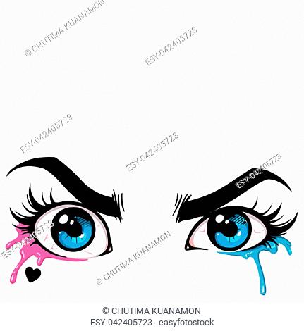 eye eyelashes eyebrown makeup cosmetics illustration