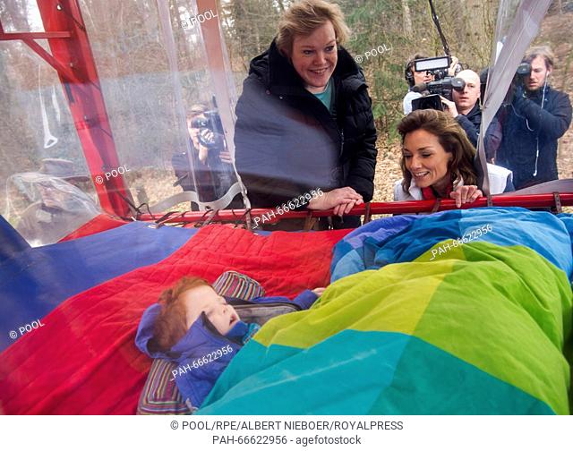 Prince Constantijn and Prince Floris, member of the Dutch Royal Family, volunteering for people with disabilities at a Manege in Den Dolder, Netherlands
