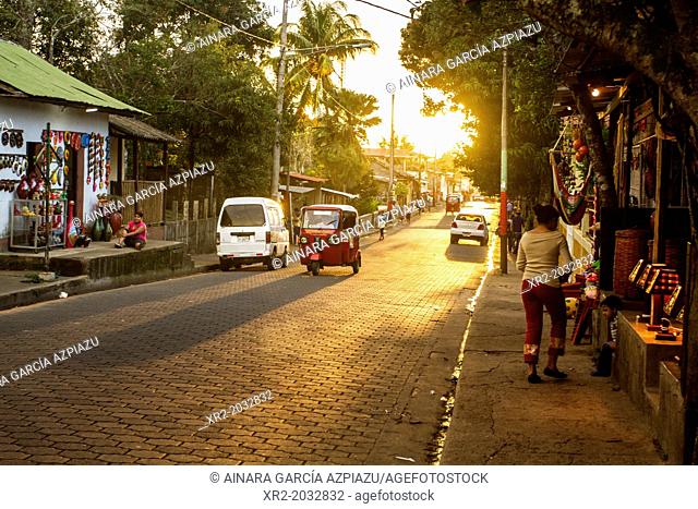 Traffic on the streets of Catarina village, Nicaragua