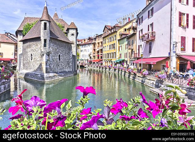 Annecy in Alps, Old city canal view, France