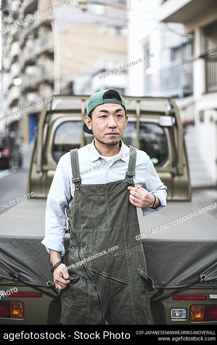 A Japanese man wearing an overall, Japan