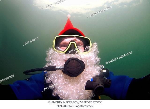 underwater Santa Claus, Odessa, Ukraine