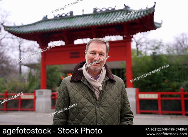 21 December 2021, Berlin: Zoo and zoo director Andreas Knieriem stands at the entrance to the panda enclosure. Photo: Joerg Carstensen/dpa