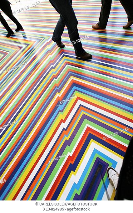 Coloured floor in the MOMA, New York City, USA
