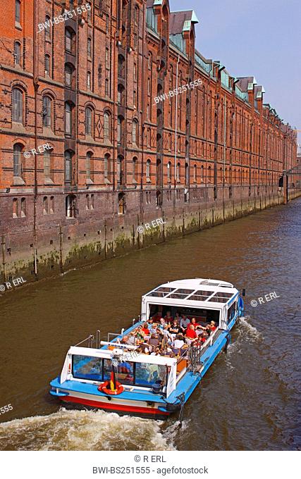 passenger ship in Warehouse district Hamburg , Germany, Hamburg