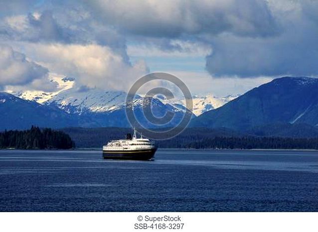 Usa, Alaska, Inside Passage, Frederick Sound, Near St. Petersburg, Alaskan State Ferry, M/V Matanuska