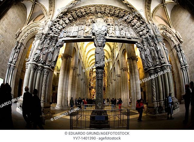 'Portico de la Gloria' in Santiago de Compostela's Cathedral  Santiago de Compostela, Coruña, Galicia, Spain