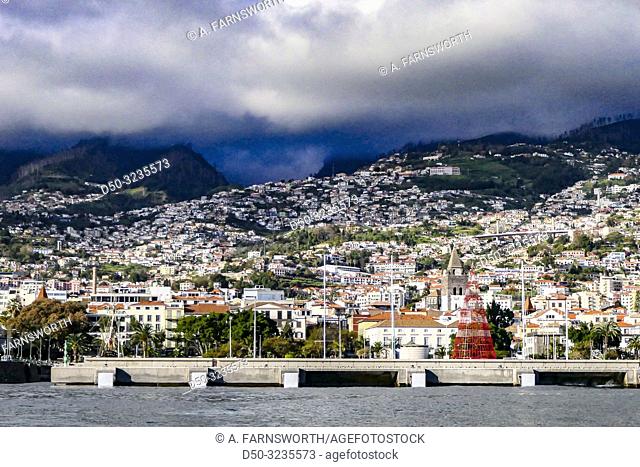 Funchal, Madeira, Portugal, The coastline outside Funchal in the Atlantic Ocean