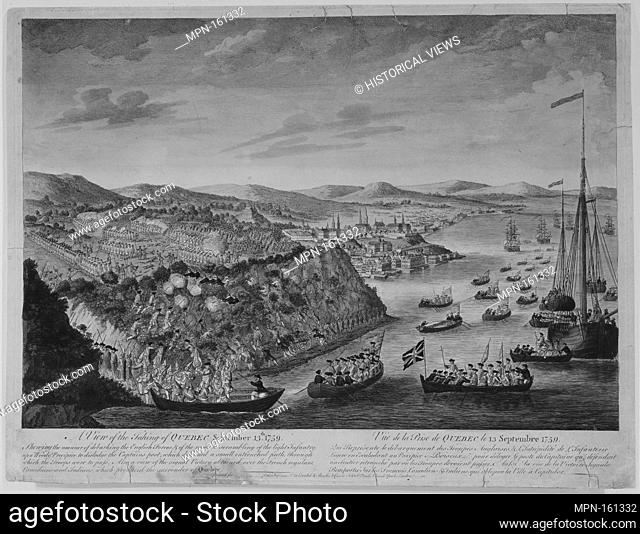 A View of the Taking of Quebec, September 13, 1759. Publisher: Published by Bowles & Carver (London); Publisher: Published London by Robert Wilkinson (British