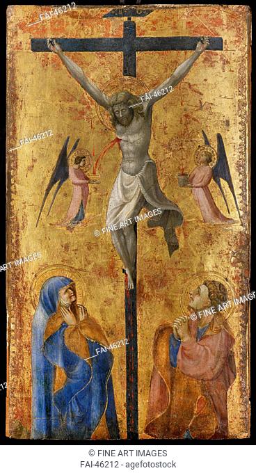 The Crucifixion by Uccello, Paolo (1397-1475)/Tempera on panel/Renaissance/Italy, Florentine School/Private Collection/60x34/Bible/Painting/Die Kreuzigung...
