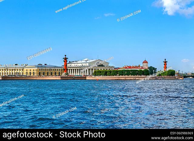 View of Spit of Vasilievsky Island, Saint Petersburg, Russia