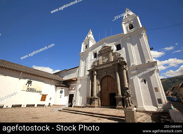 View to the Iglesia Carmen Del Alto Church in the historic center, Quito, Ecuador, South America