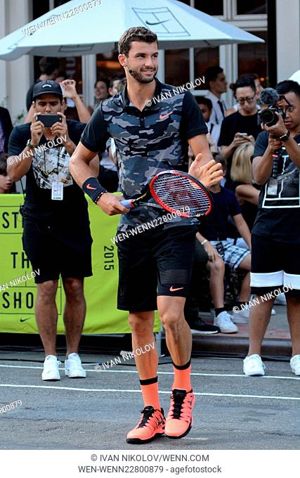 Nike's ""NYC Street Tennis"" Event Featuring: Grigor Dimitrov Where: New York City, New York, United States When: 24 Aug 2015 Credit: Ivan Nikolov/WENN