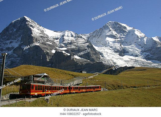 Berne, Bernese Oberland, Canton Bern, Eiger, Monch, Alps, mountain railway, mountains, rack railway, railway, scener