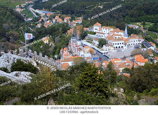 Sintra seen from Dos Moros Castle, UNESCO World Heritage Site  Lisboa district  Portugal