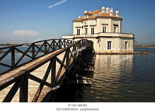 royal hunting house on the Fusaro Lake, Naples, Italy