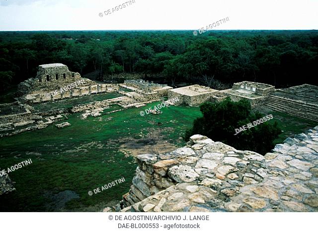 View of the ceremonial centre, Mayapan, Yucatan, Mexico. Mayan civilisation, 13th-15th century