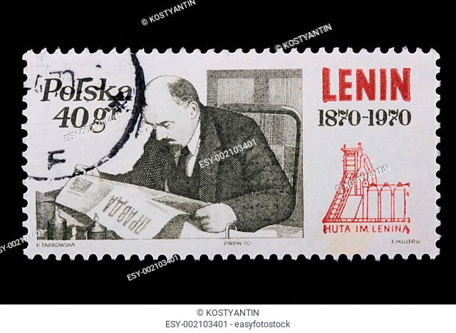 Poland - CIRCA 1970: A stamp - Lenin
