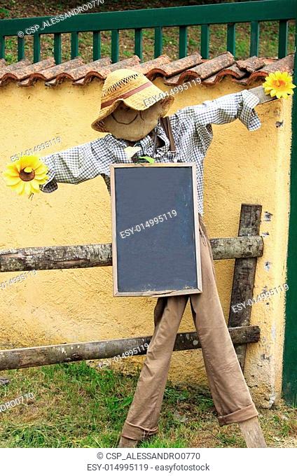Scarecrow with whiteboard