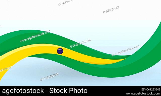 Waving National flag. Modern unusual shape. Design template for decoration of flyer and card, poster, banner and logo. Isolated vector illustration