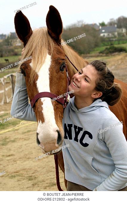 Teenage girl horse