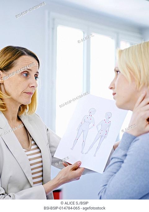 Female patient suffering from fibromyalgia