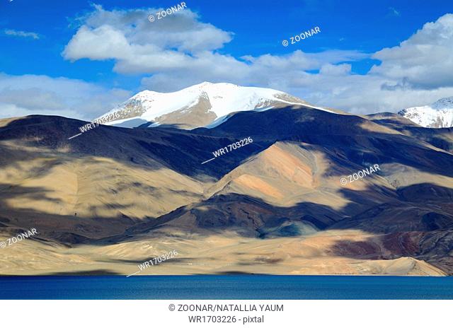 Tso Moriri lake and Himalayas