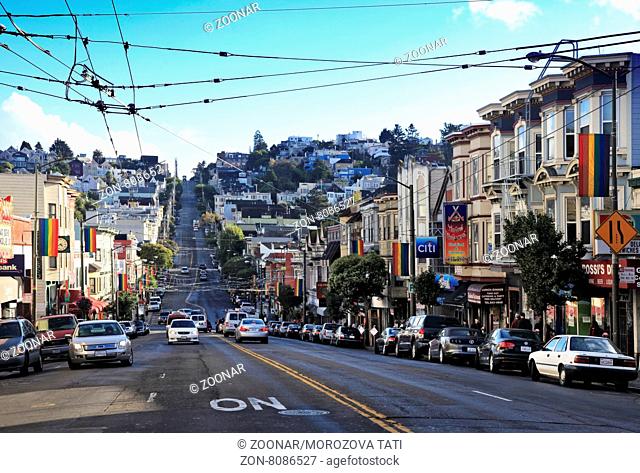 SAN FRANCISCO - OCTOBER 23: Castro district on October 23, 2012 in San Francisco, USA. Castro is one of the United States' first and best-known gay...