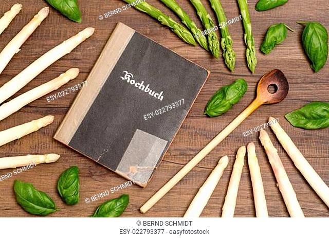 Kochbuch mit Spargel