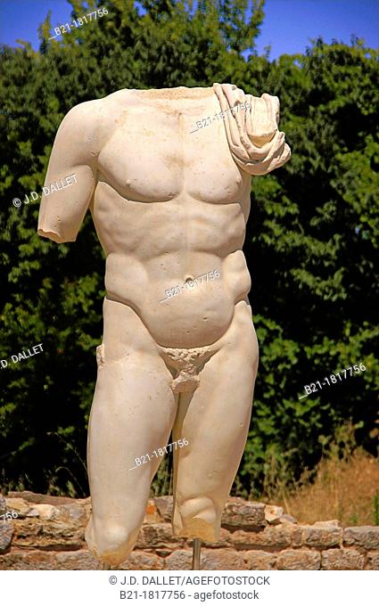 Heroic torso of a god at Aphrodisias. Aphrodisiás was a small city in Caria, on the southwest coast of Asia Minor. Its site is located near the modern village...