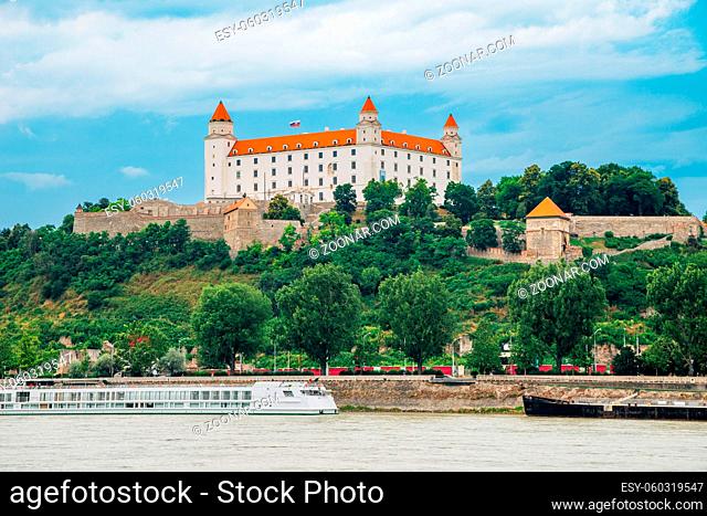 Bratislava castle and Danube river in Bratislava, Slovakia