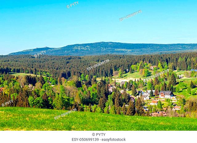 Summer landscape of Jizera Mountains from Bedrichov, Czech Republic