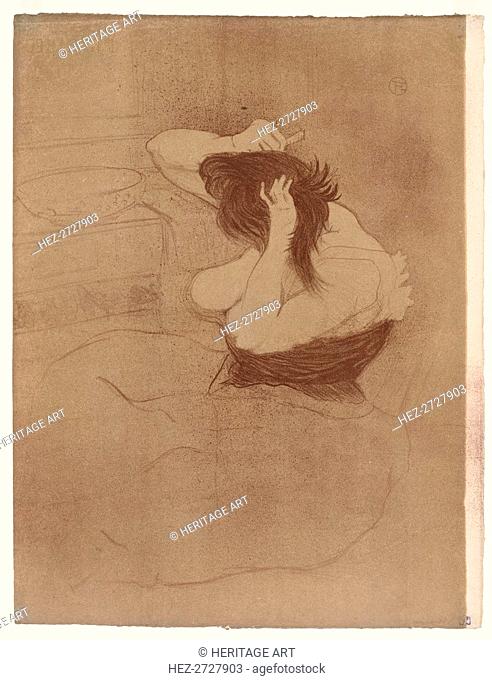 Elles: Woman Combing Her Hair, 1896. Creator: Henri de Toulouse-Lautrec (French, 1864-1901)