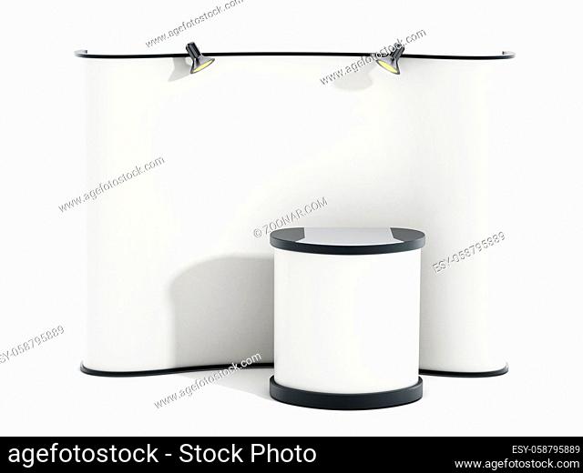 Exhibition stand isolated on white background
